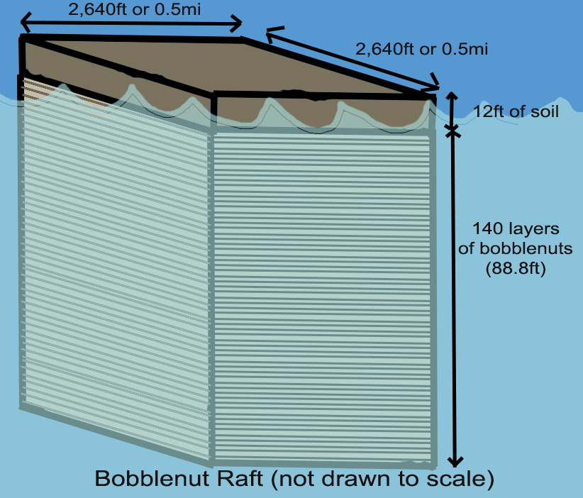 Engineering sketch of a bobblenut raft